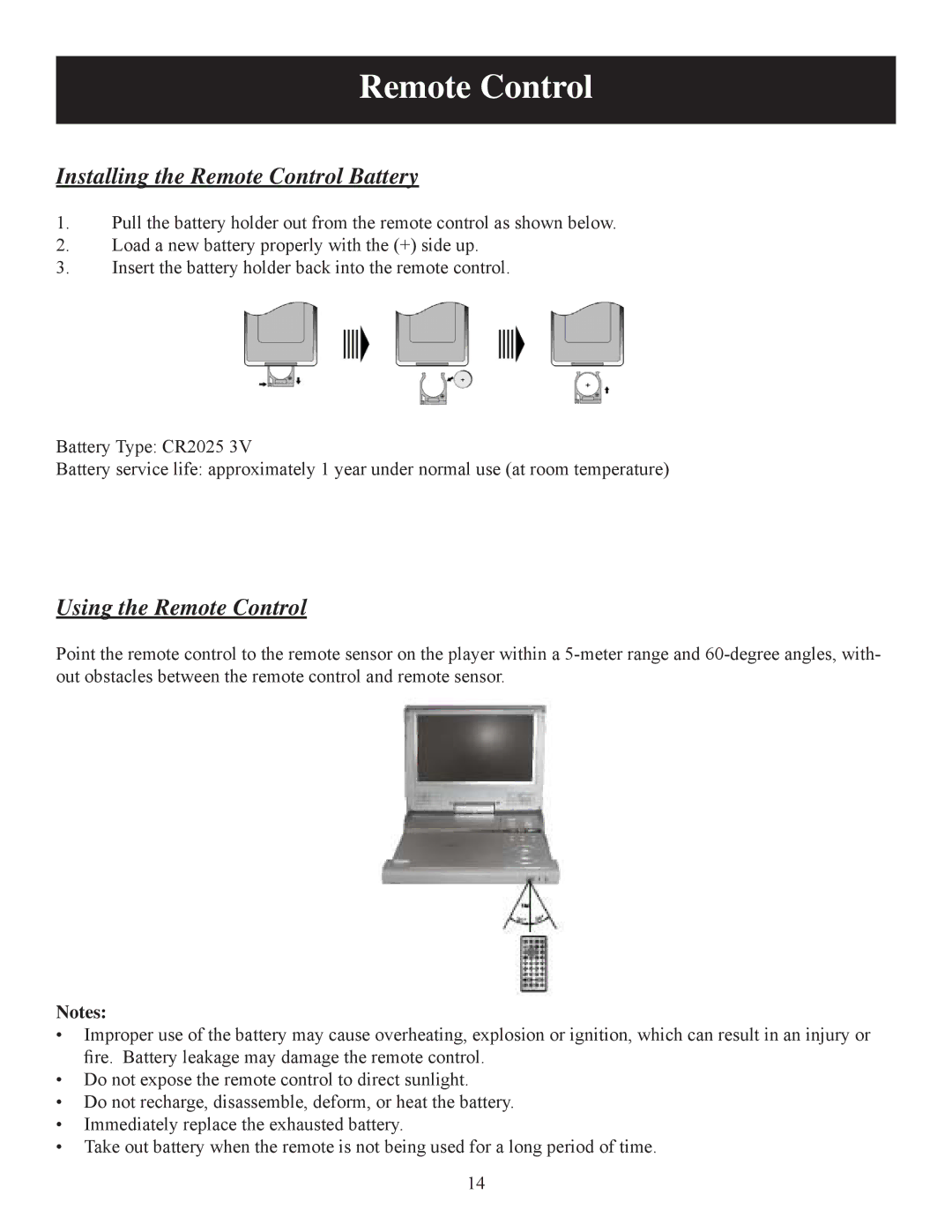 Polaroid DPA-07041S user manual Installing the Remote Control Battery, Using the Remote Control 