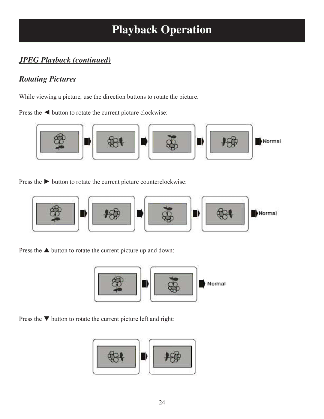 Polaroid DPA-07041S user manual Jpeg Playback Rotating Pictures 