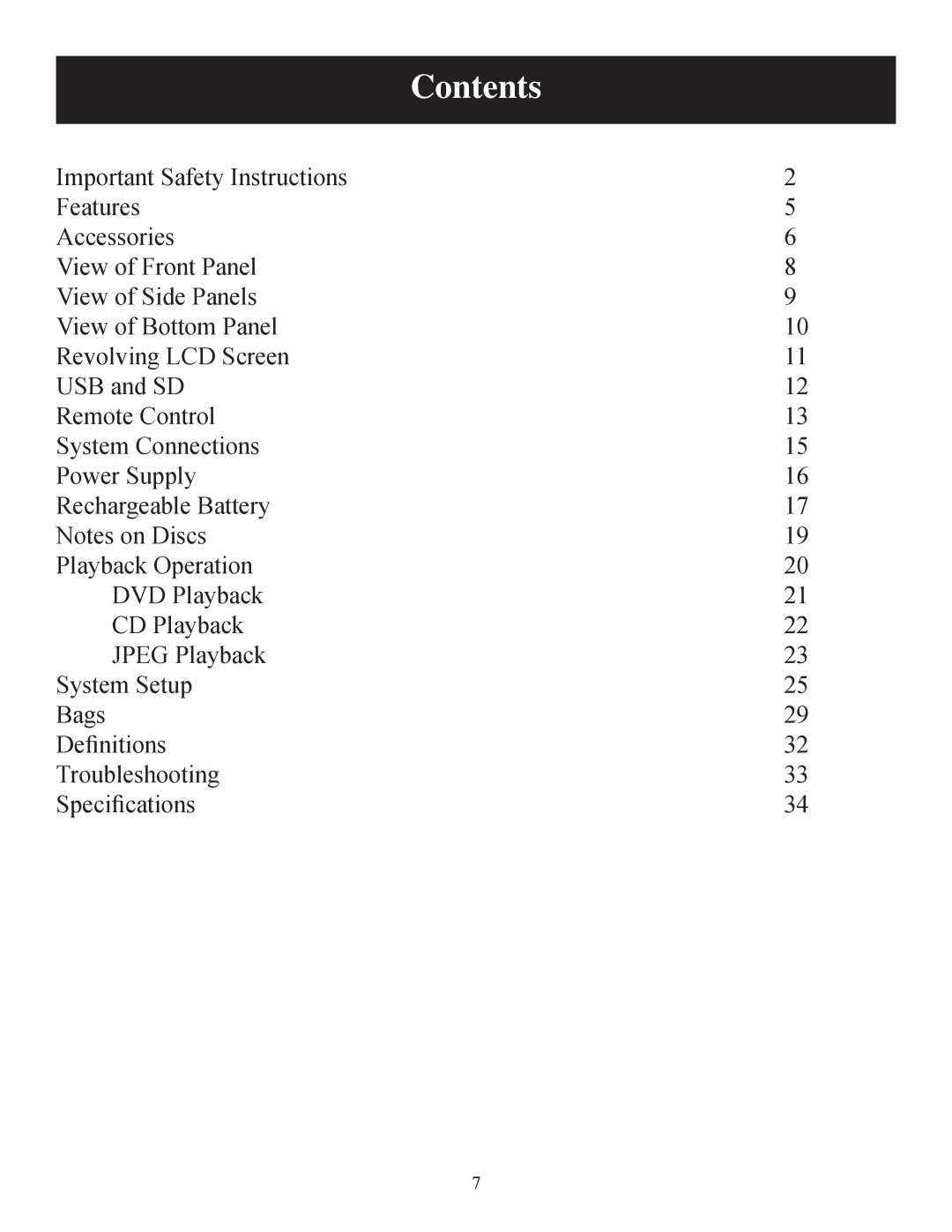 Polaroid DPA-07041S user manual Contents 