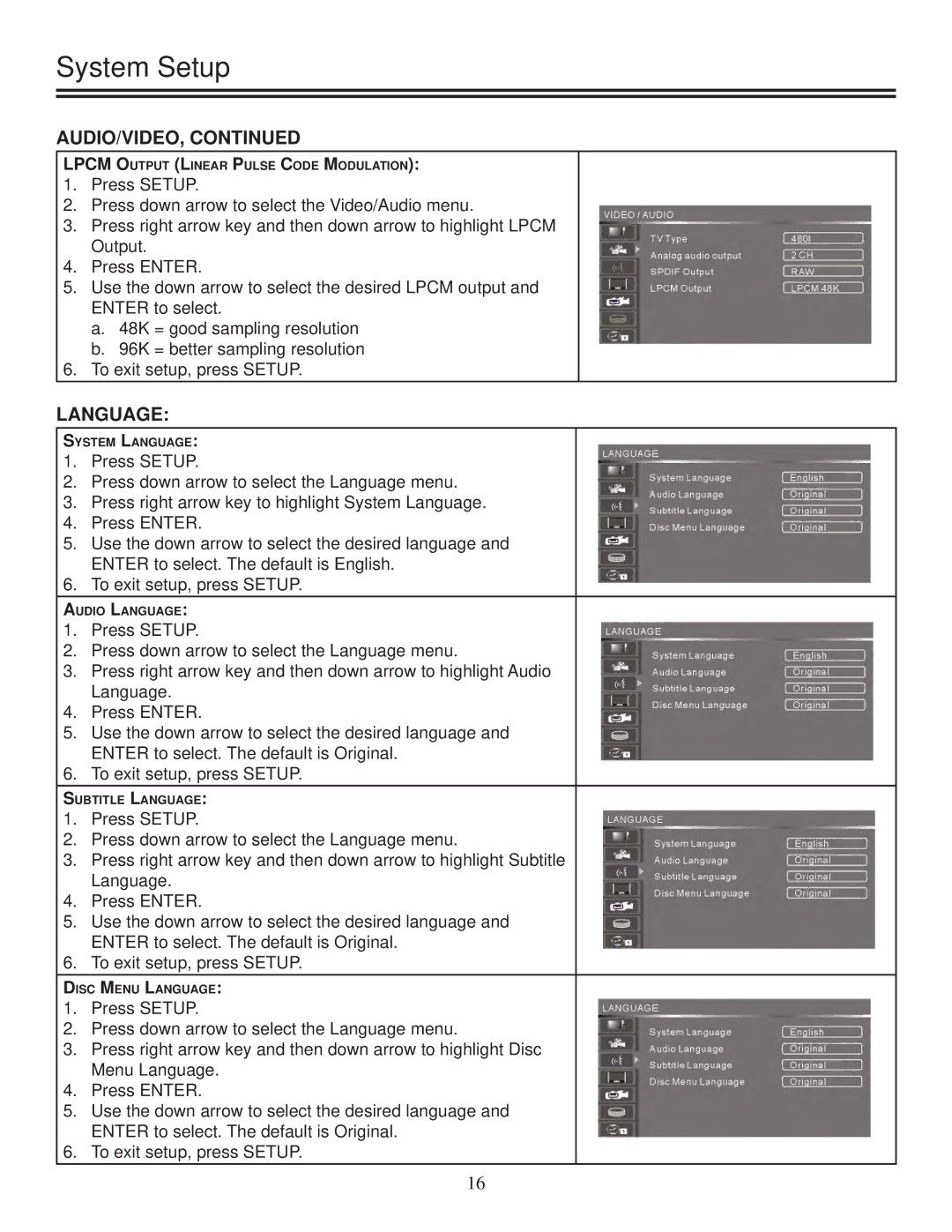 Polaroid DRA-01601A user manual Language 