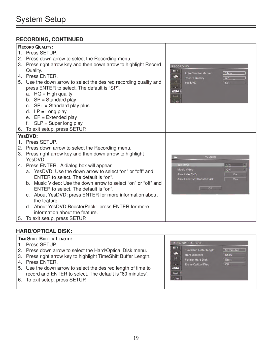 Polaroid DRA-01601A user manual HARD/OPTICAL Disk, Yesdvd 