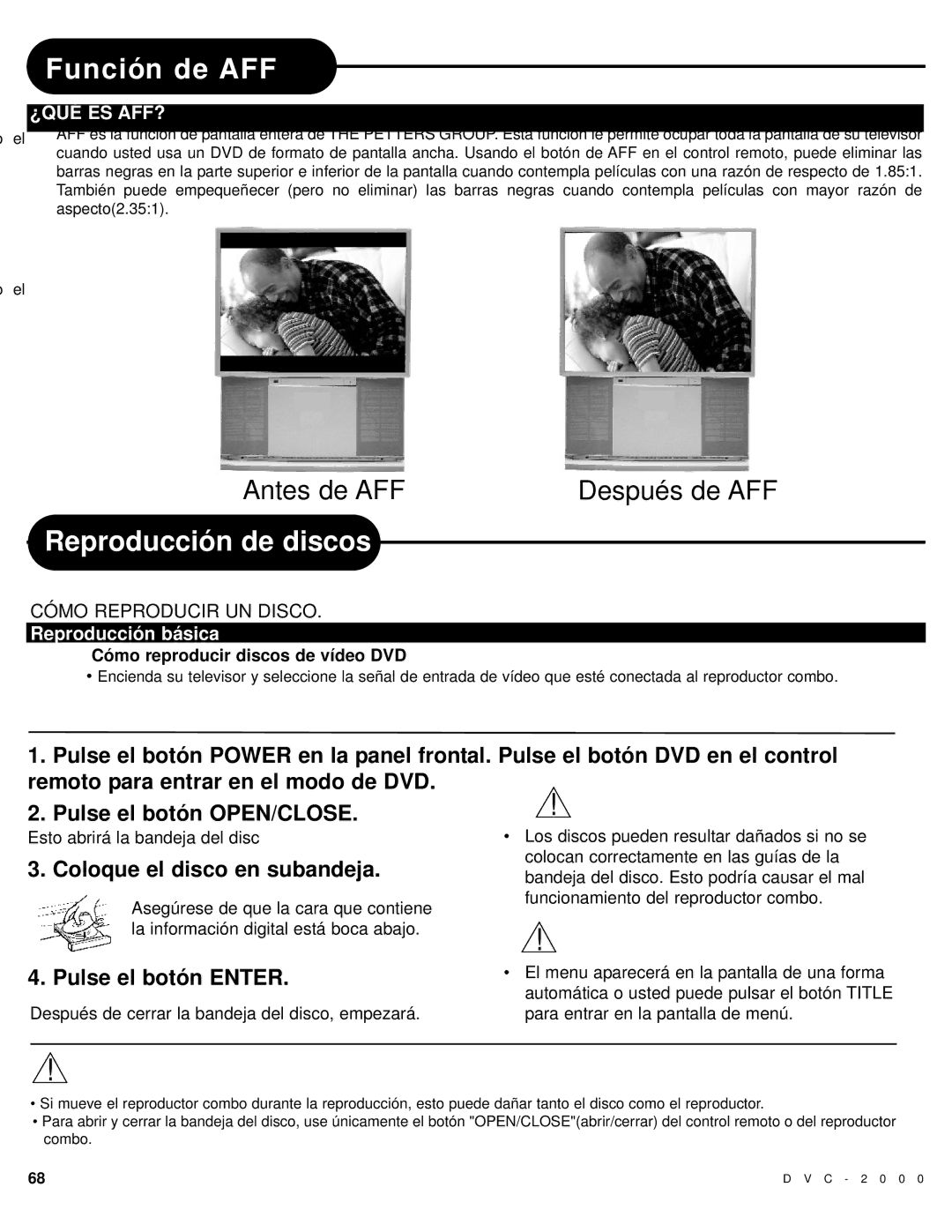 Polaroid DVC-2000 manual Función de AFF, Reproducción de discos, ¿Qué Es Aff?, Reproducción básica 