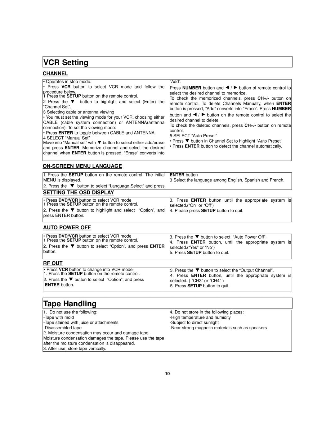 Polaroid DVC-2010 manual Tape Handling 