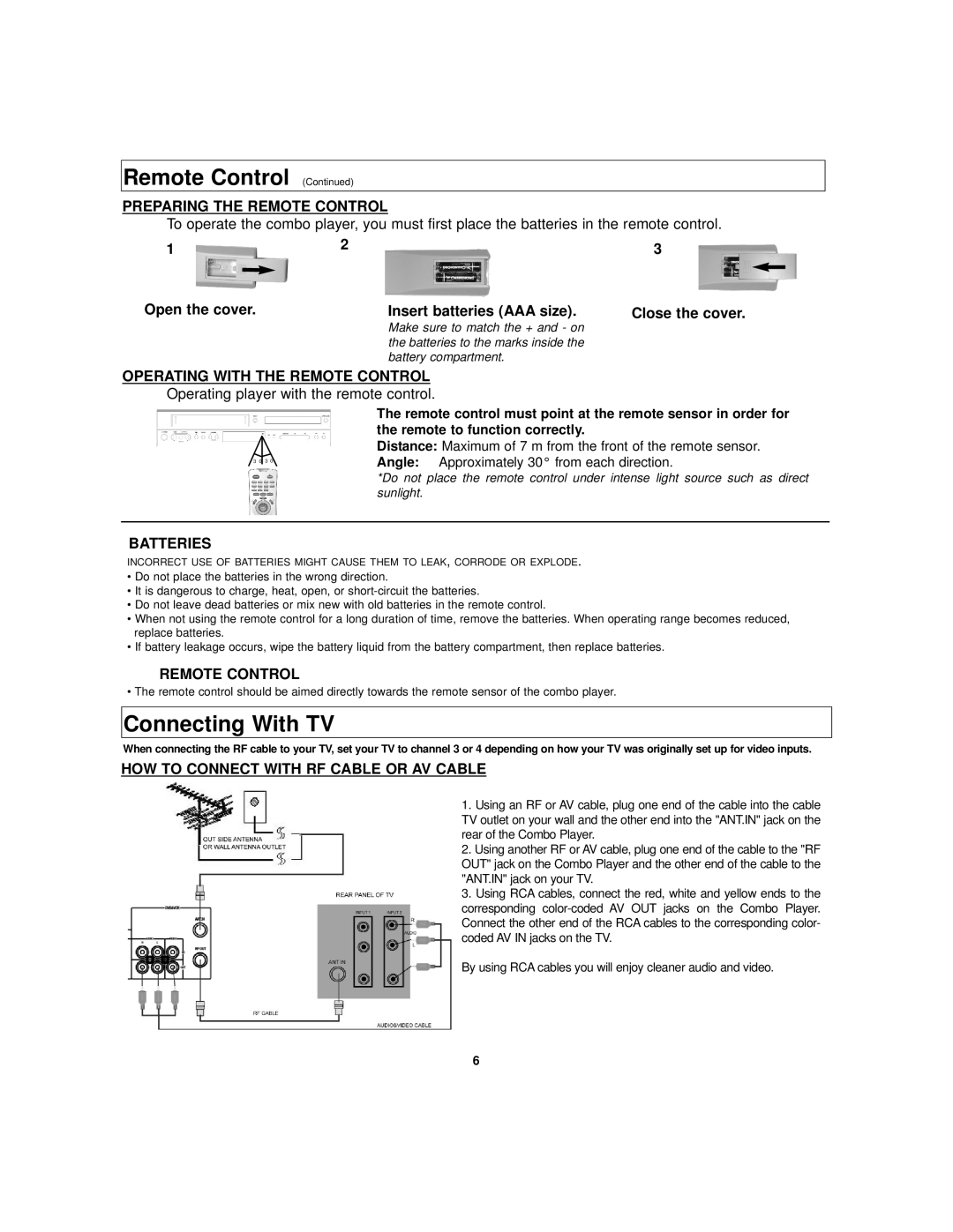 Polaroid DVC-2010 manual Connecting With TV 