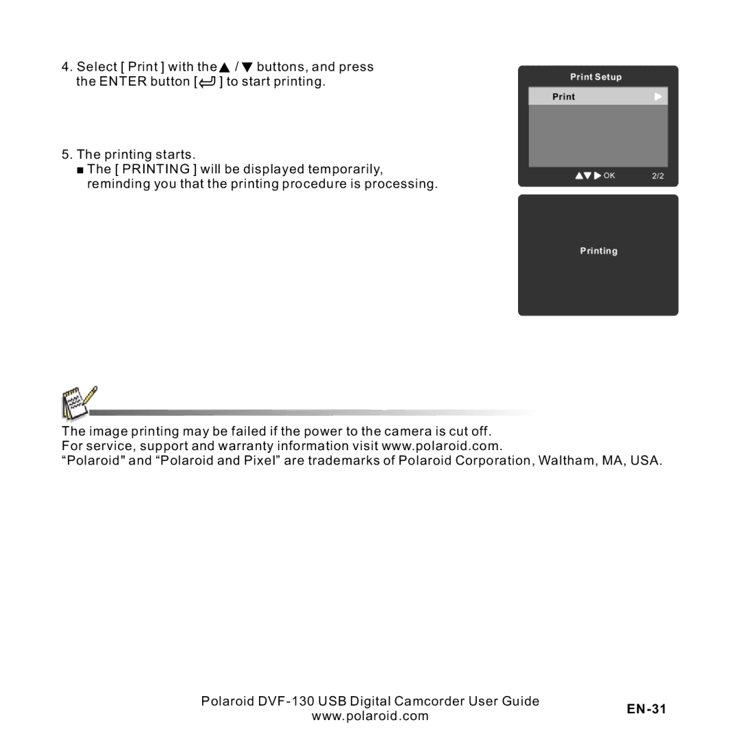 Polaroid DVF-130LC user manual EN-31 