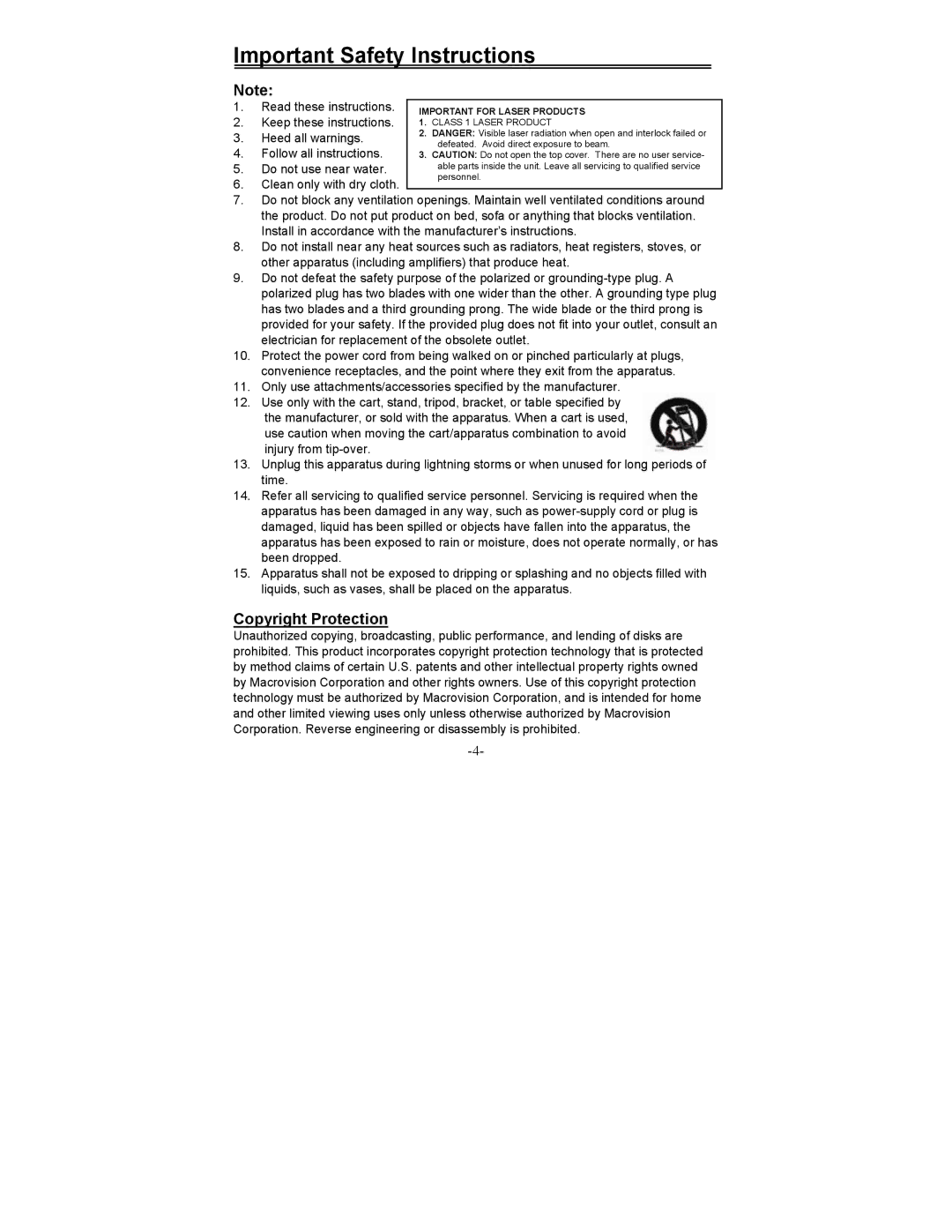 Polaroid FDM-0700A manual Copyright Protection 