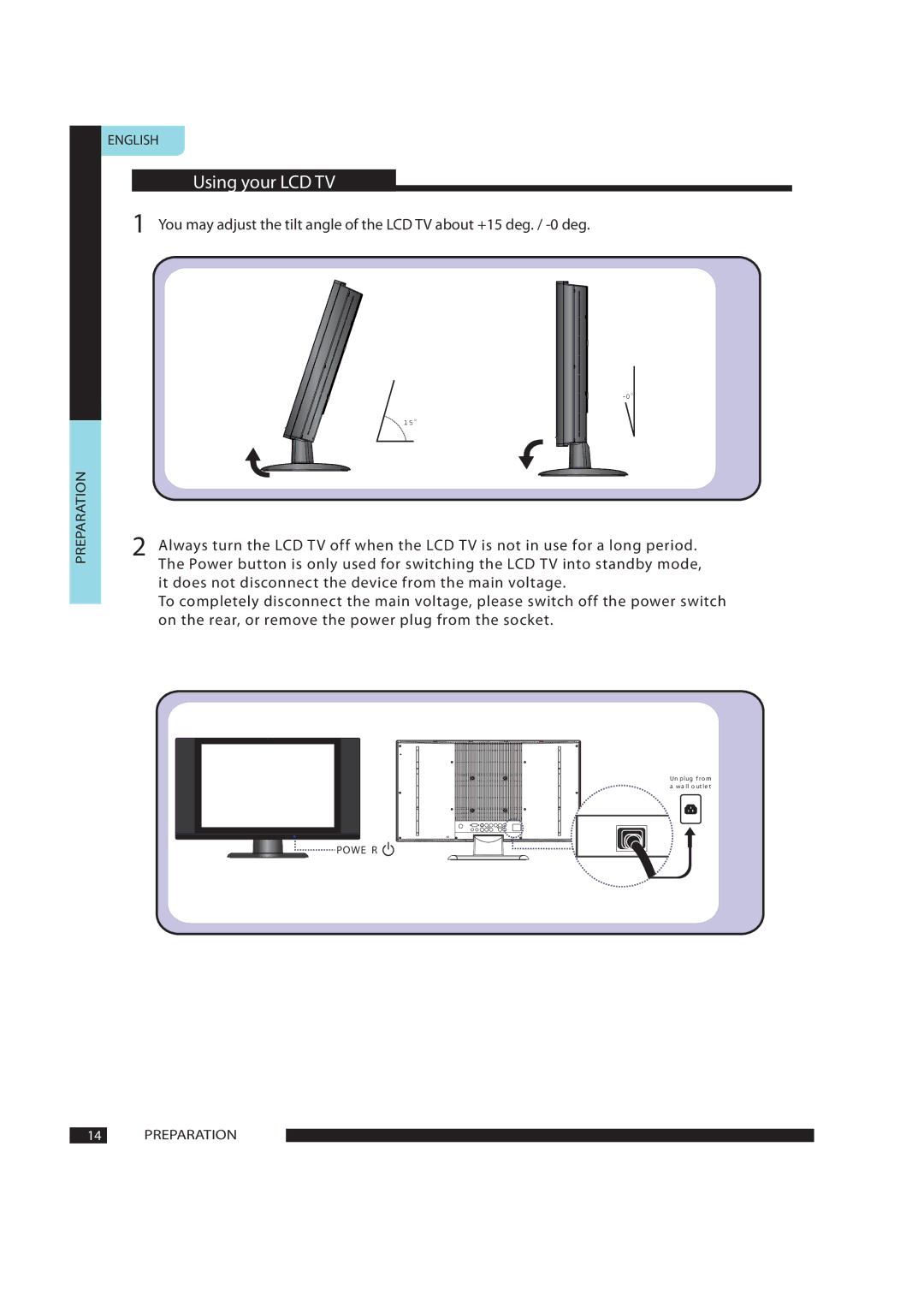 Polaroid FLA-1911B manual Using your LCD TV 