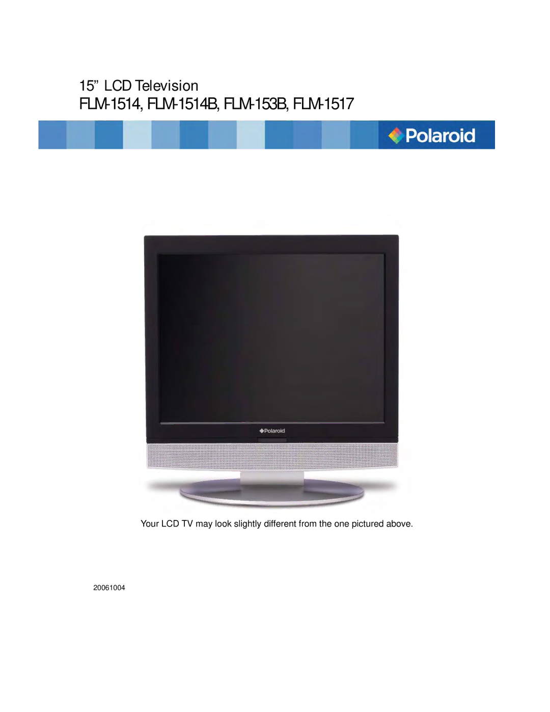 Polaroid FLM-1514B, FLM-1517, FLM-153B manual LCD Television 