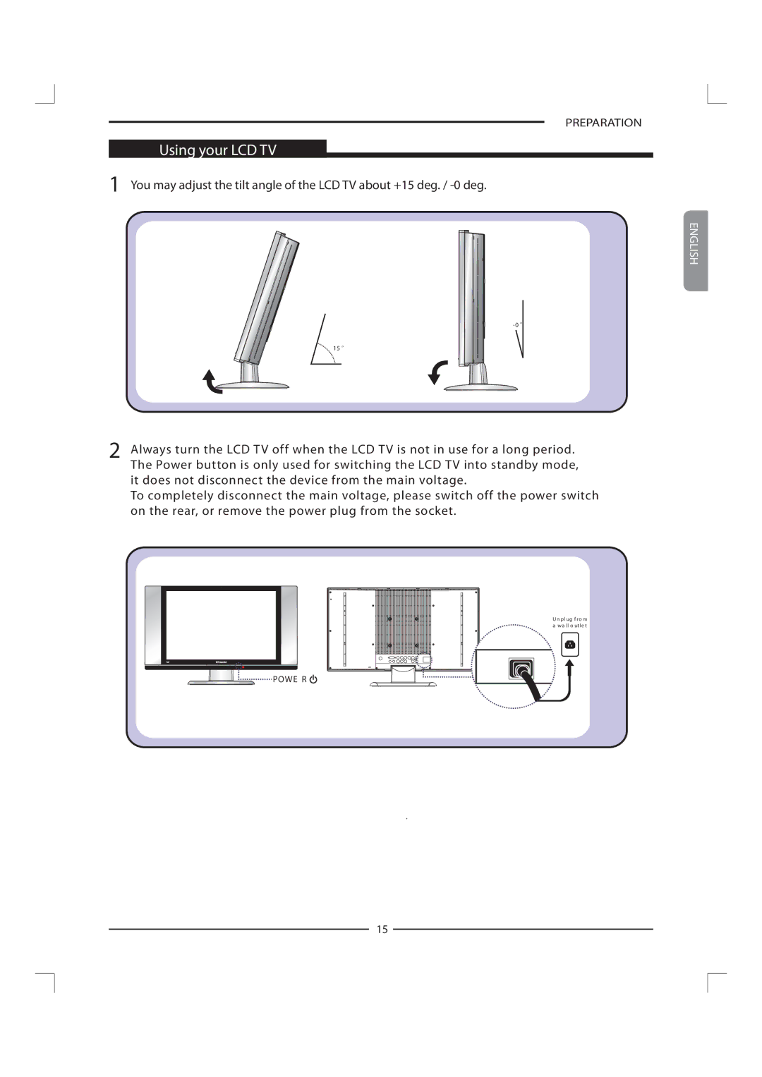 Polaroid FLM-1911 manual Using your LCD TV 