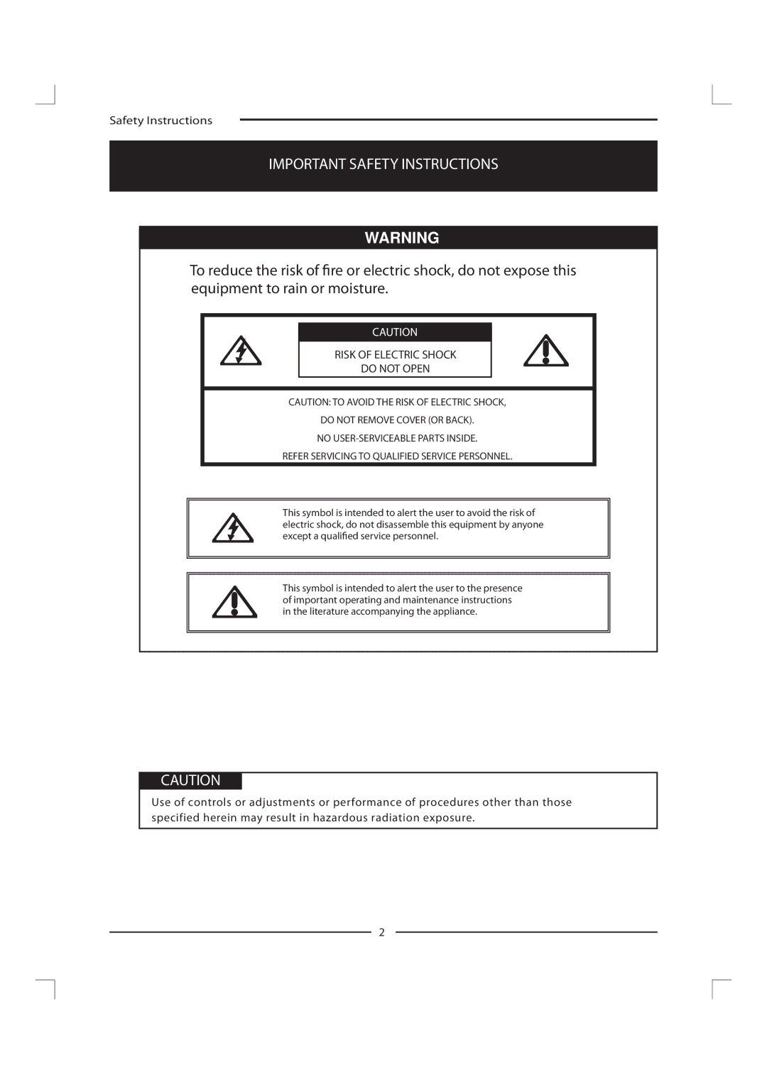 Polaroid FLM-1911 manual Important Safety Instructions 