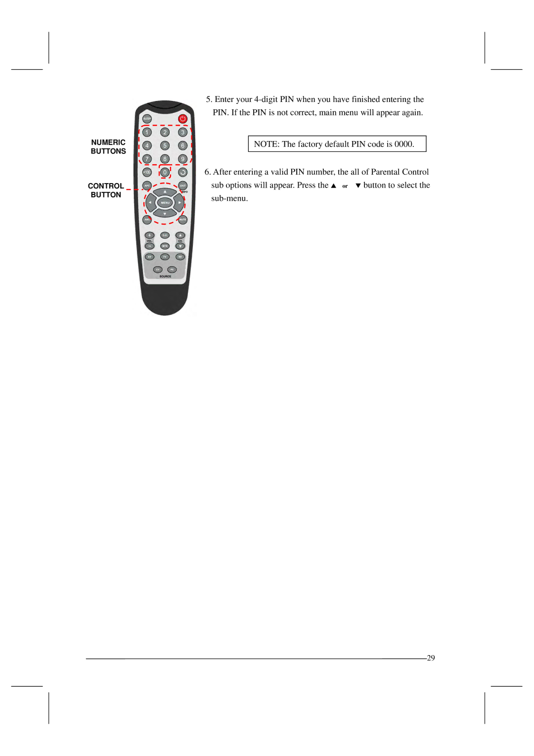 Polaroid FLM-201TM manual Numeric Buttons Control Button 