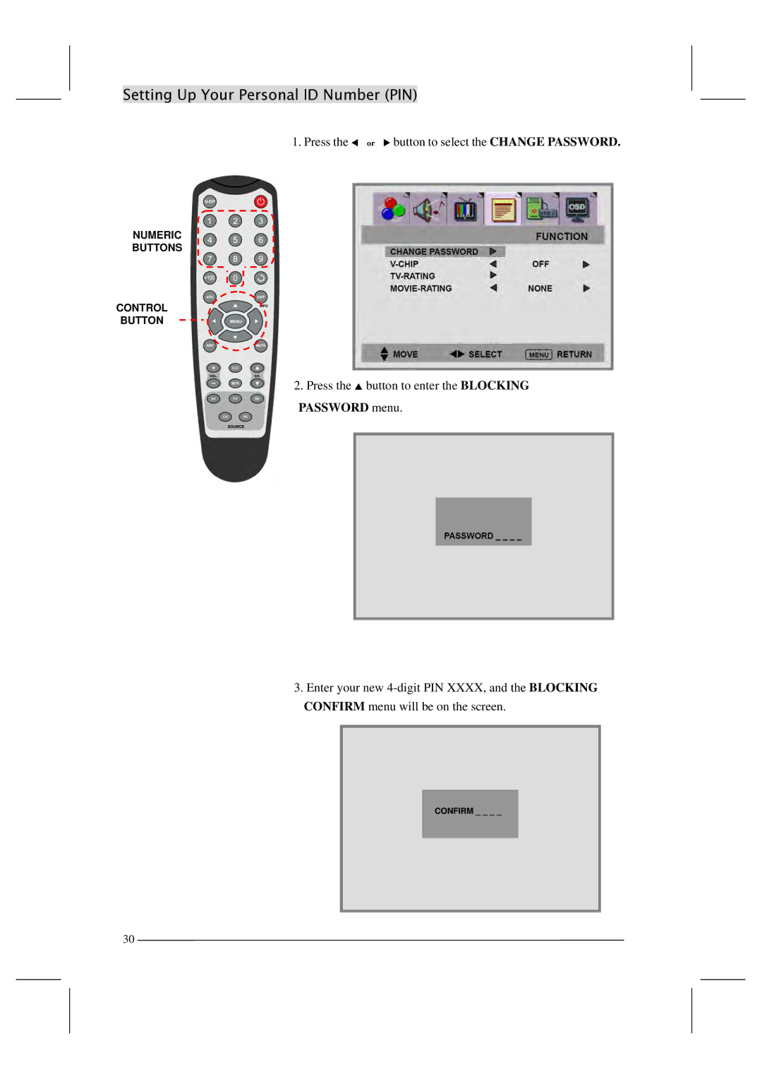 Polaroid FLM-201TM manual Setting Up Your Personal ID Number PIN 