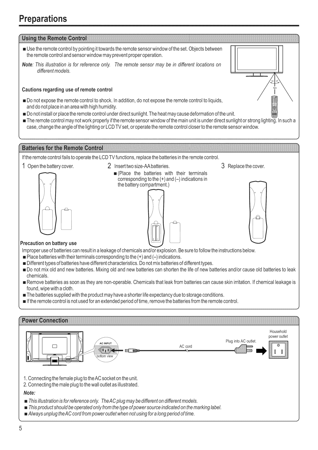 Polaroid FLM-3201 manual Preparations 