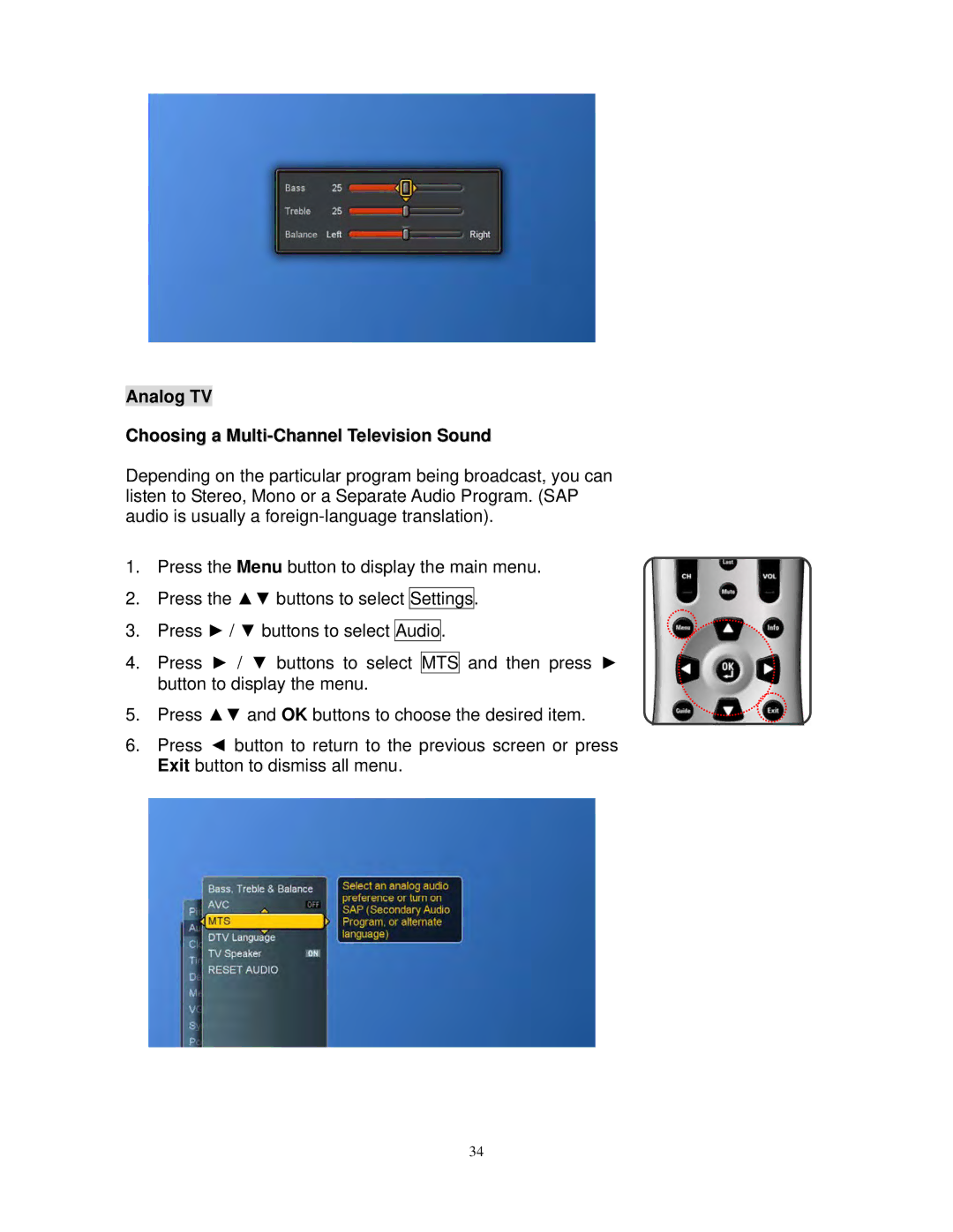 Polaroid FLM-3230TM, FLM-3730TM manual Analog TV Choosing a Multi-Channel Television Sound 