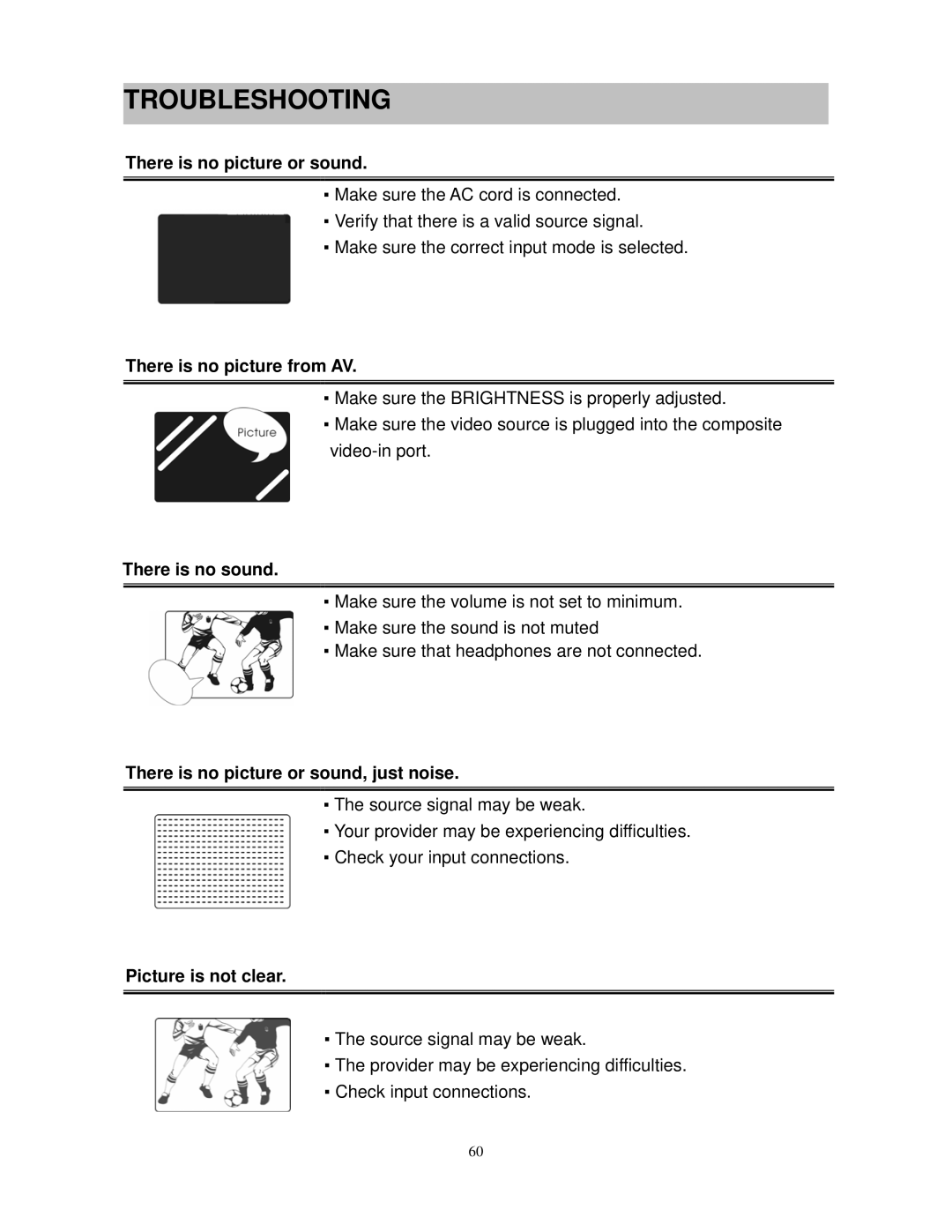 Polaroid FLM-3230TM, FLM-3730TM manual Troubleshooting 