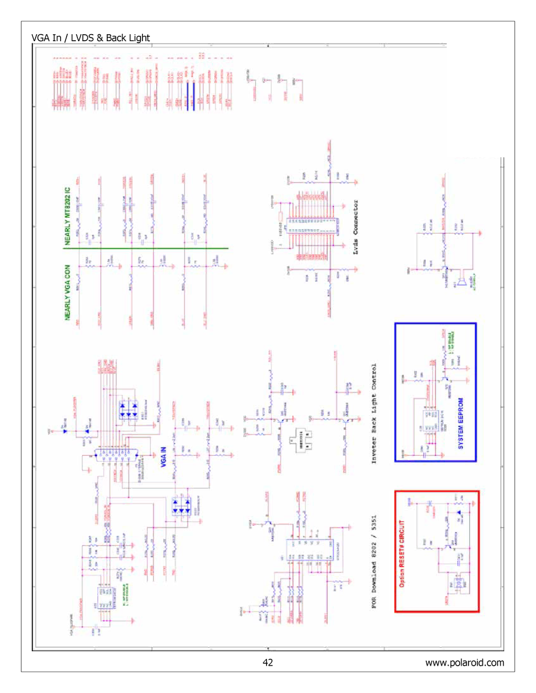 Polaroid FLM-4034B, FLM-4234BH, FLM-4232HM service manual VGA In / Lvds & Back Light 