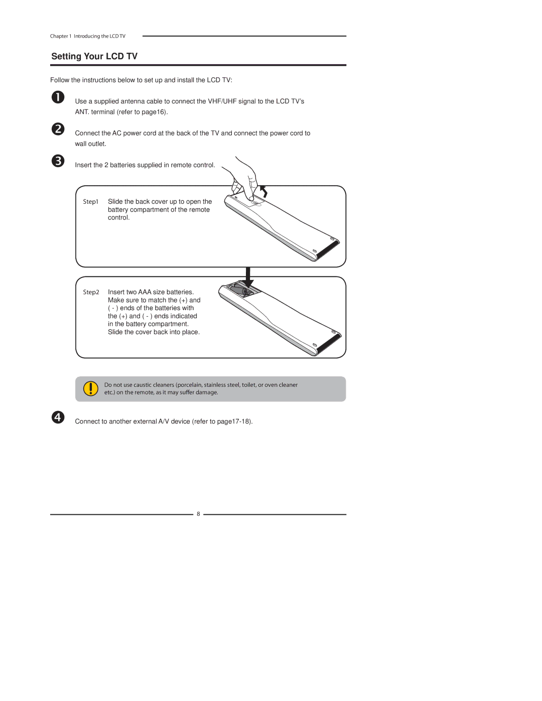 Polaroid FLU-1911S manual Setting Your LCD TV, Connect to another external A/V device refer to page17-18 