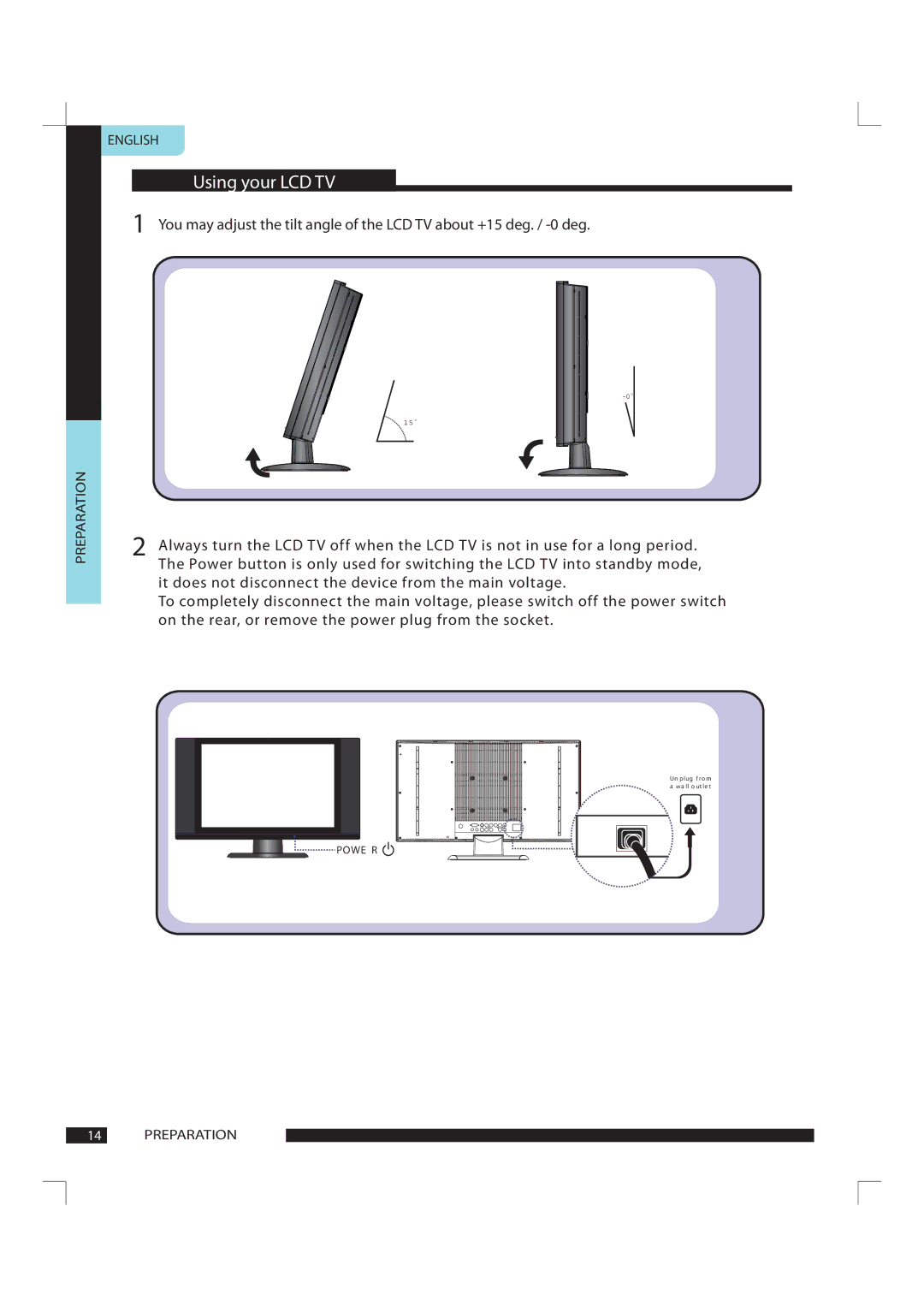 Polaroid FLU-1911SA manual Using your LCD TV 