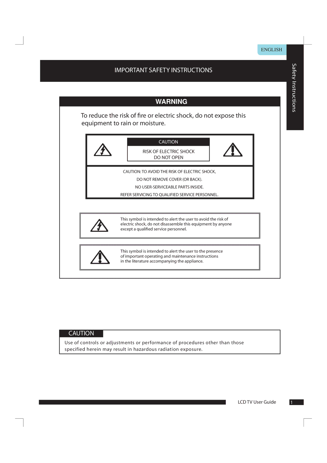 Polaroid FLU-1911SA manual Important Safety Instructions 