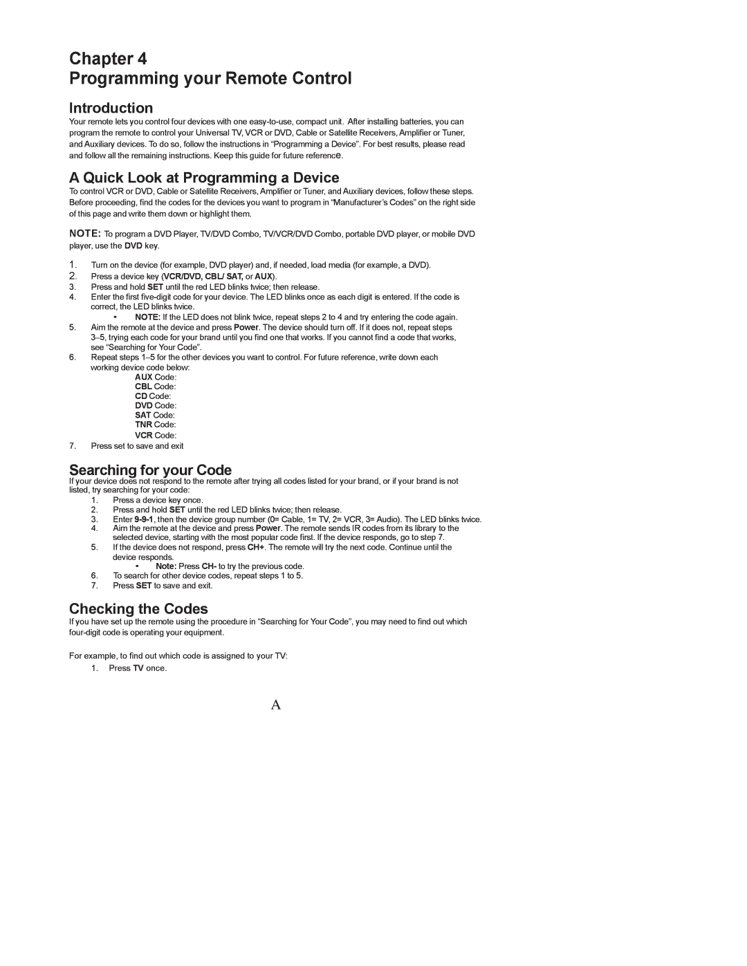 Polaroid FLX-3702, FLX-2602, FLX-3202 manual Chapter Programming your Remote Control 