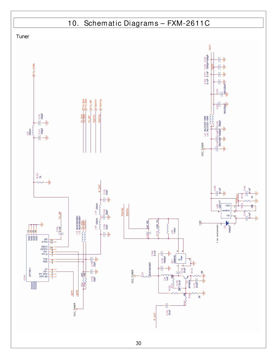 Polaroid service manual Schematic Diagrams FXM-2611C, Tuner 