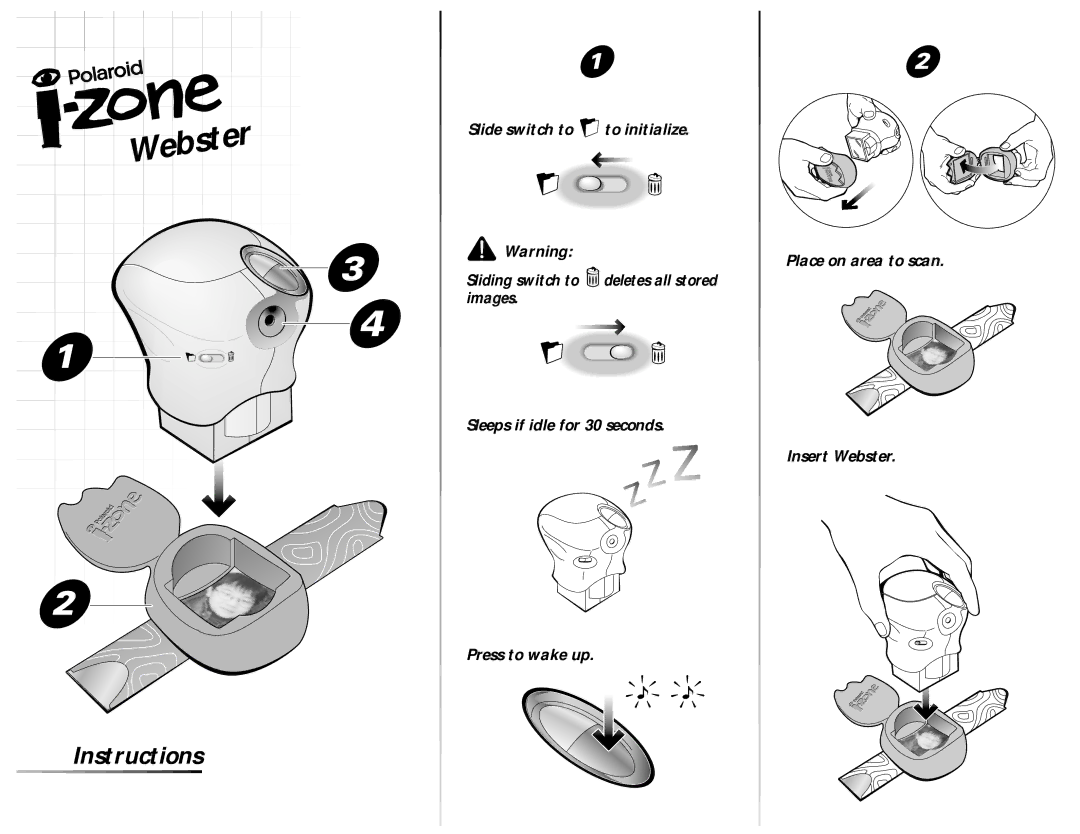 Polaroid i-Zone Webster manual Instructions 