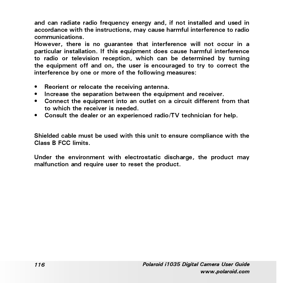 Polaroid user manual Polaroid i1035 Digital Camera User Guide 