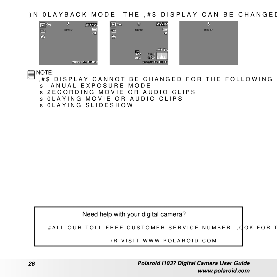 Polaroid i1037 manual Full OSD on OSD off 