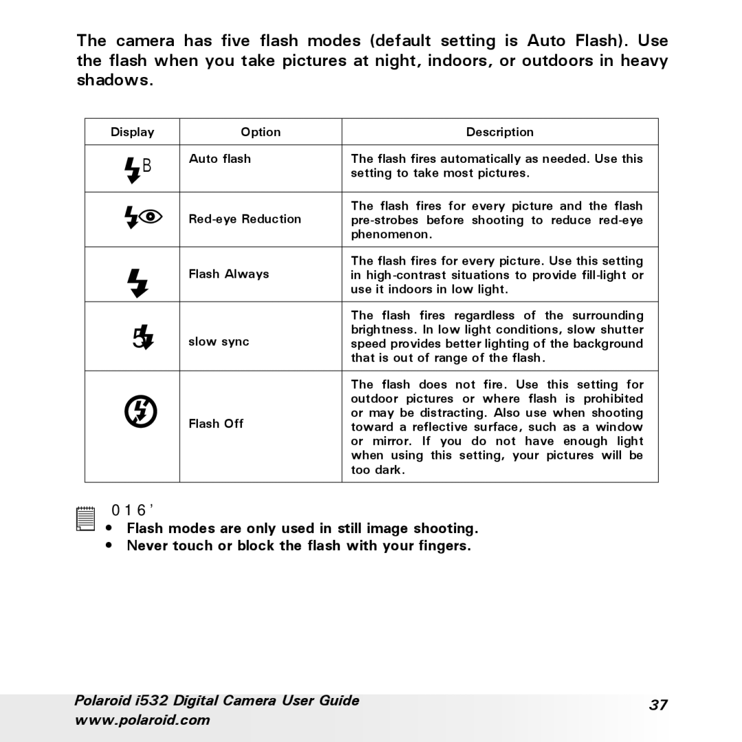 Polaroid manual Polaroid i532 Digital Camera User Guide 