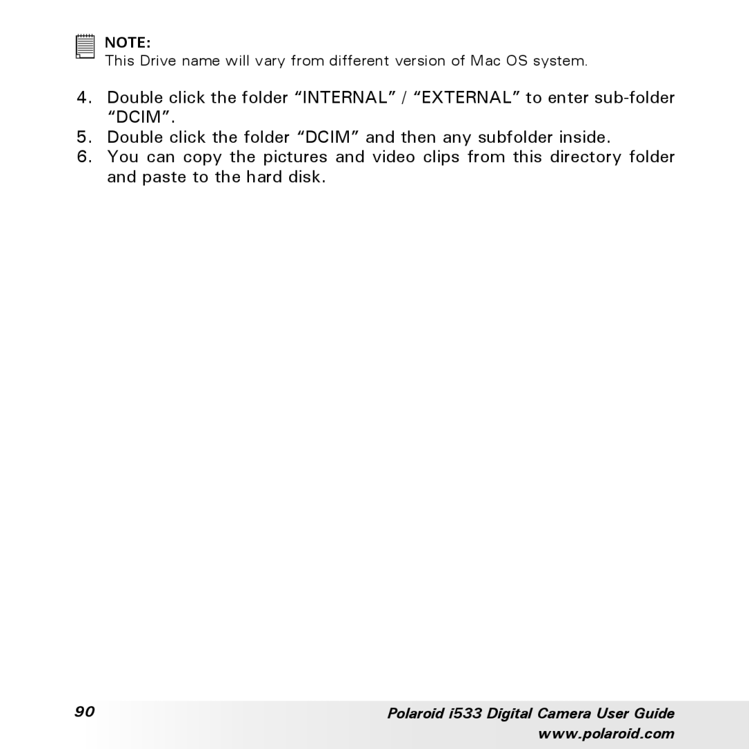 Polaroid I533 manual Polaroid i533 Digital Camera User Guide 