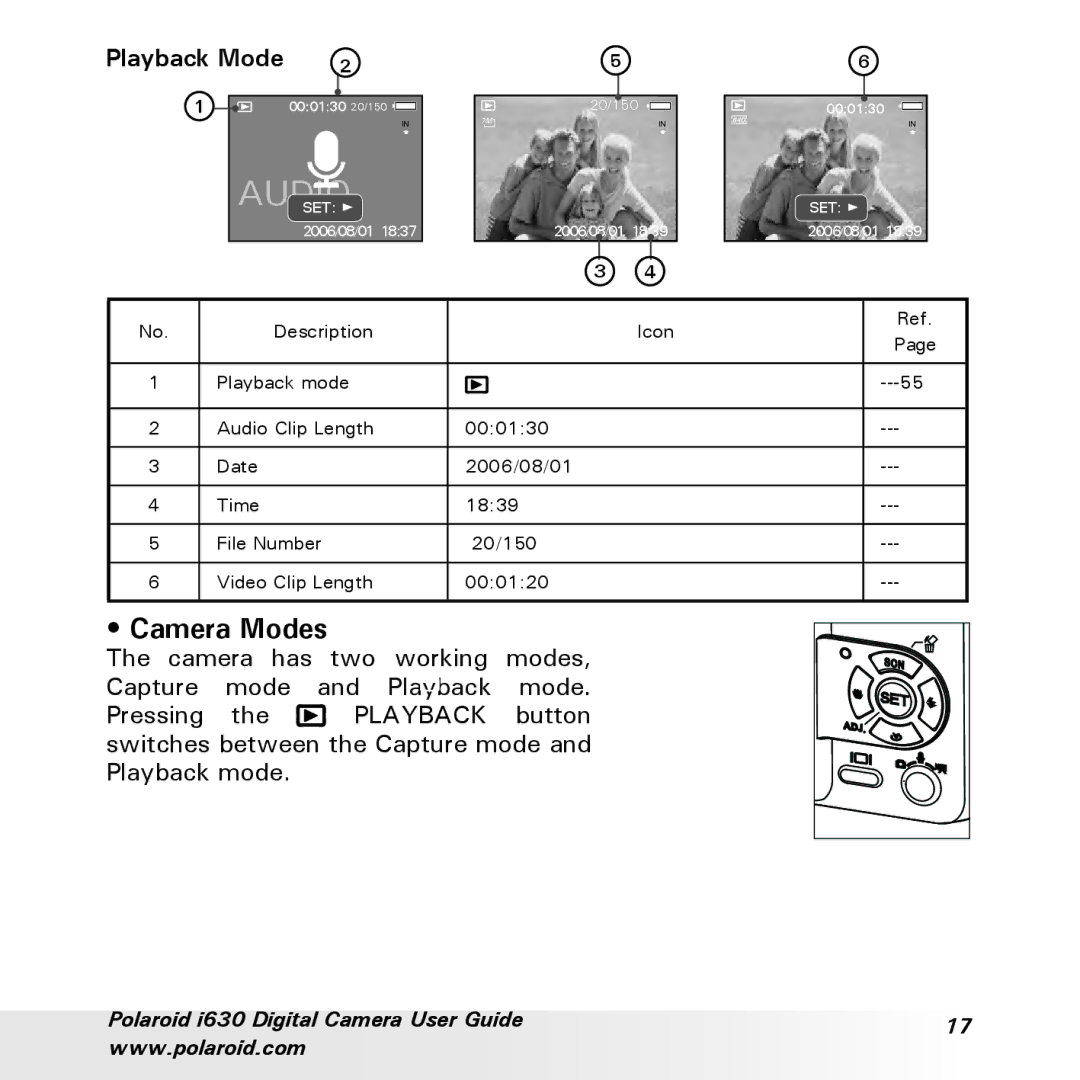 Polaroid i630 manual Audio 