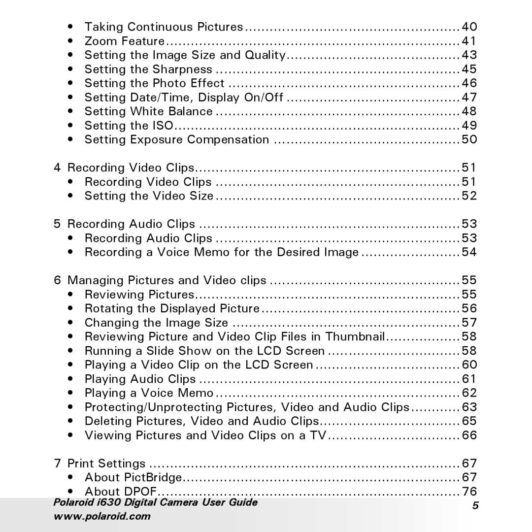 Polaroid manual Polaroid i630 Digital Camera User Guide 