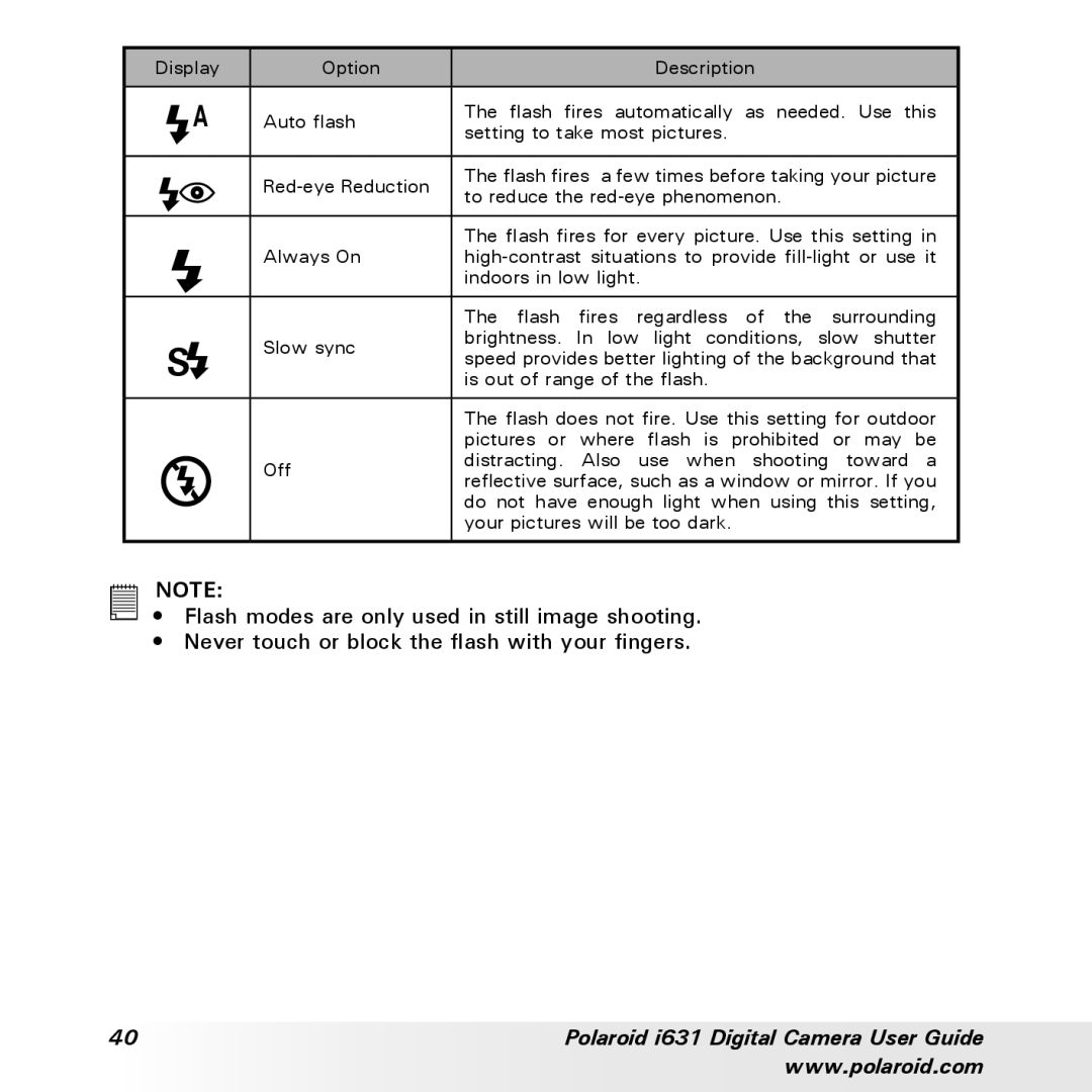 Polaroid I631 manual Polaroid i631 Digital Camera User Guide 