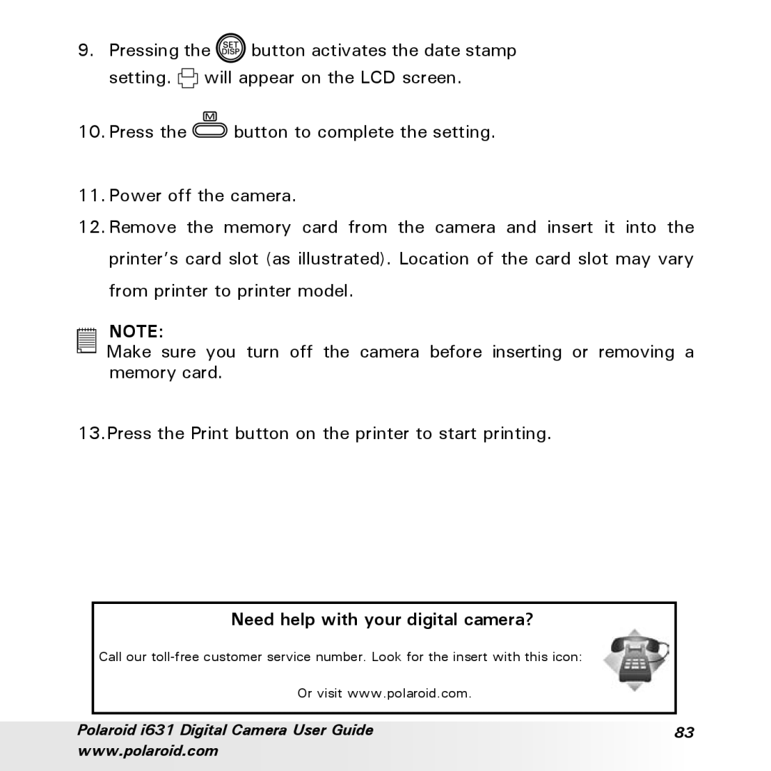 Polaroid I631 manual Need help with your digital camera? 