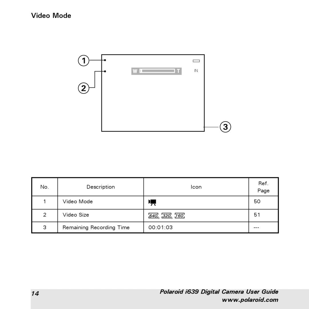 Polaroid i639 manual 001000, Video Mode 