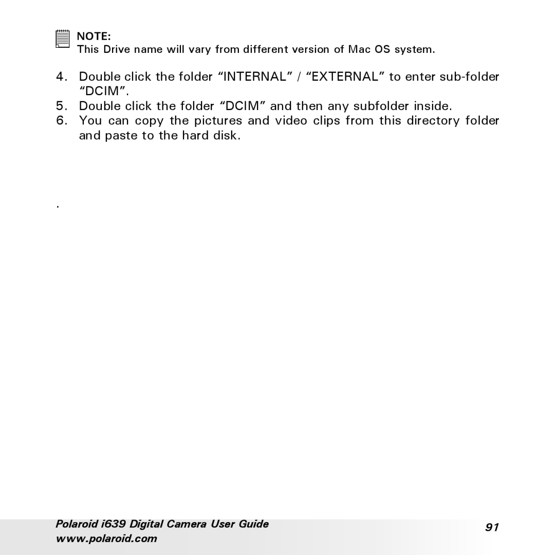 Polaroid manual Polaroid i639 Digital Camera User Guide 