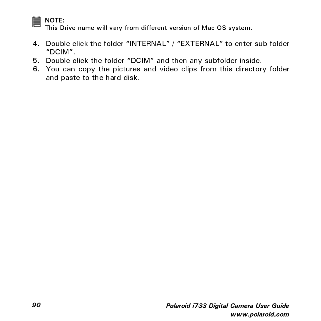 Polaroid manual Polaroid i733 Digital Camera User Guide 