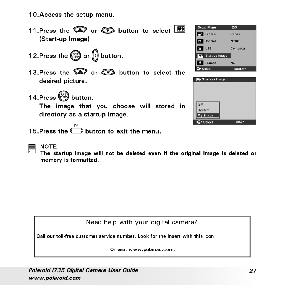 Polaroid i735 manual Ntsc 