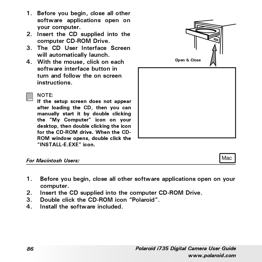 Polaroid i735 manual Mac 