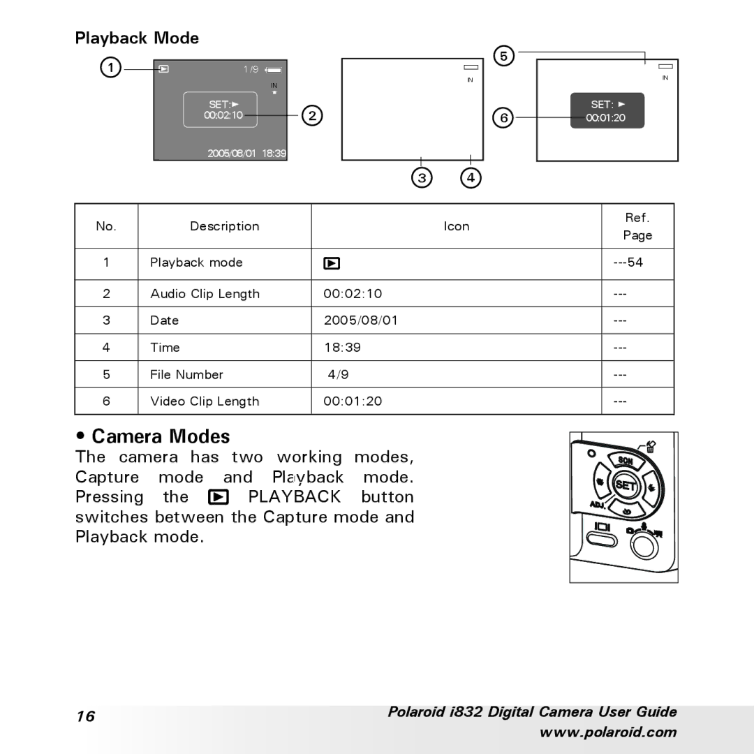 Polaroid i832 manual Playback Mode 