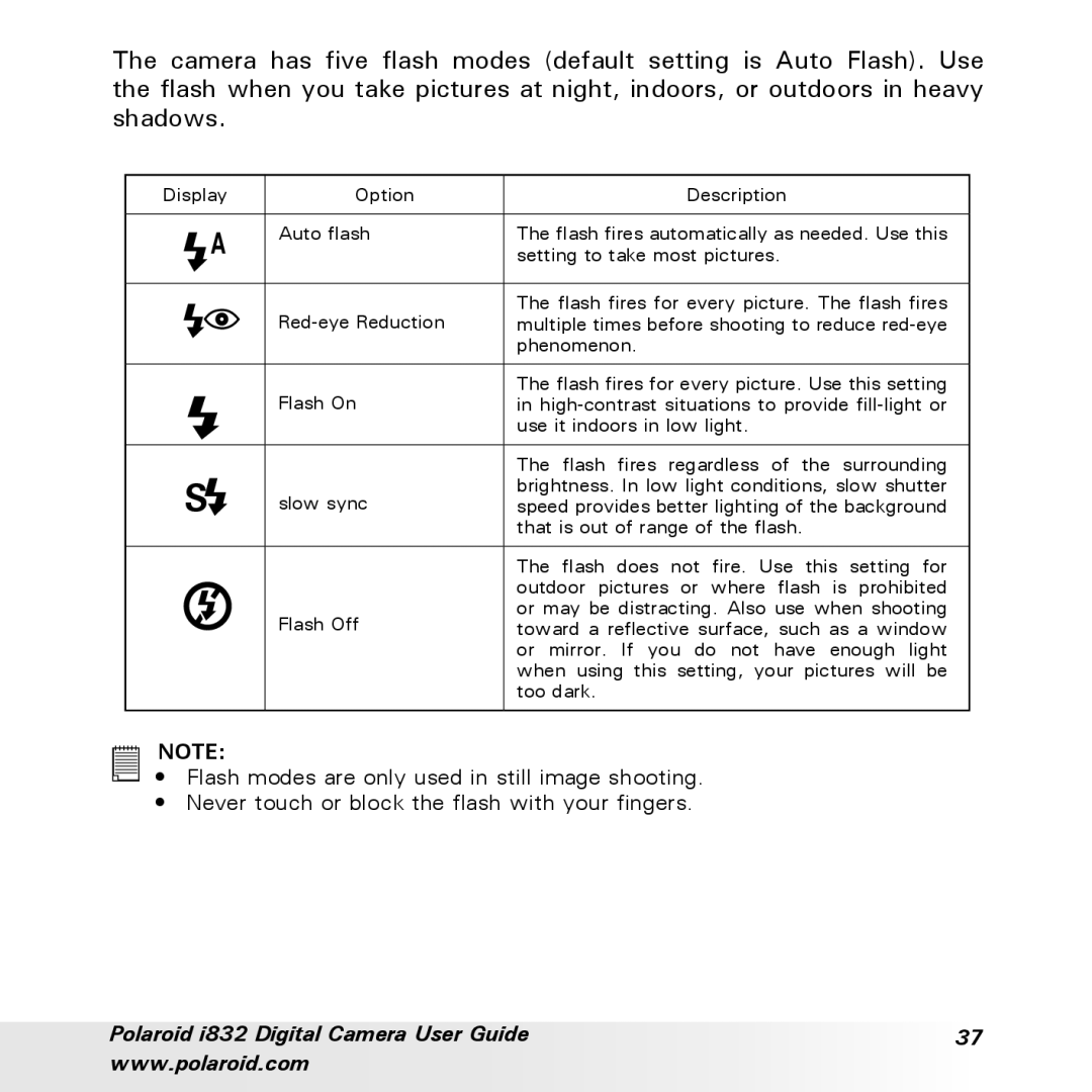 Polaroid manual Polaroid i832 Digital Camera User Guide 