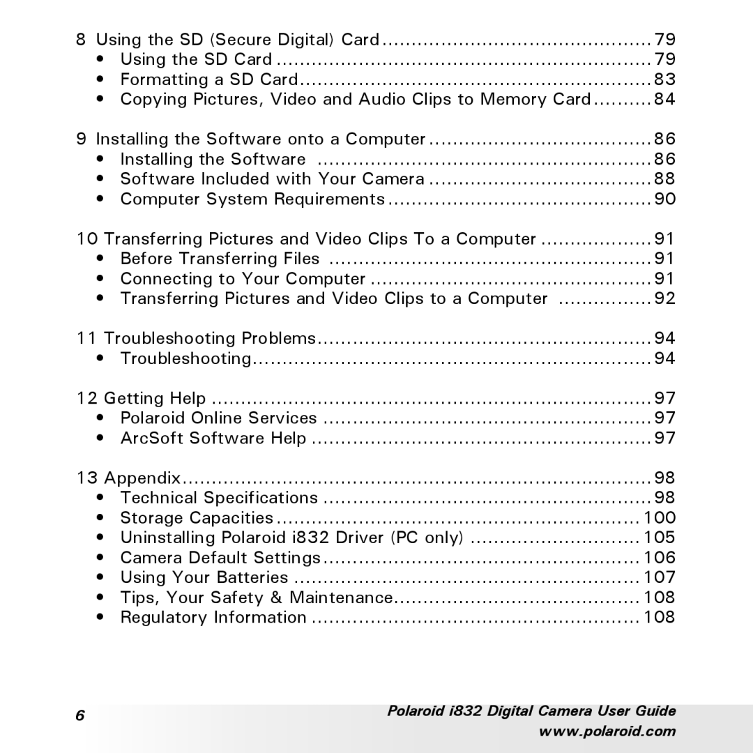 Polaroid manual Polaroid i832 Digital Camera User Guide 