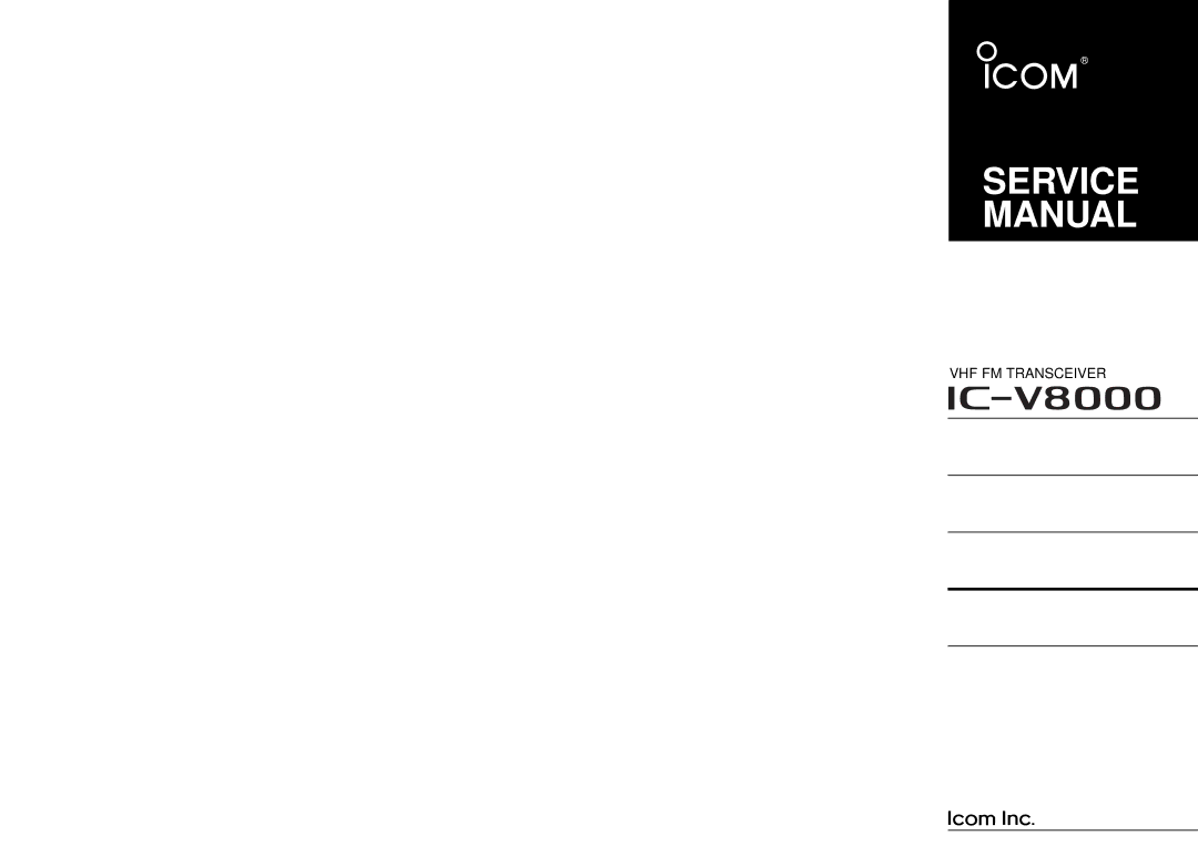 Polaroid IC-V8000 service manual VHF FM Transceiver 