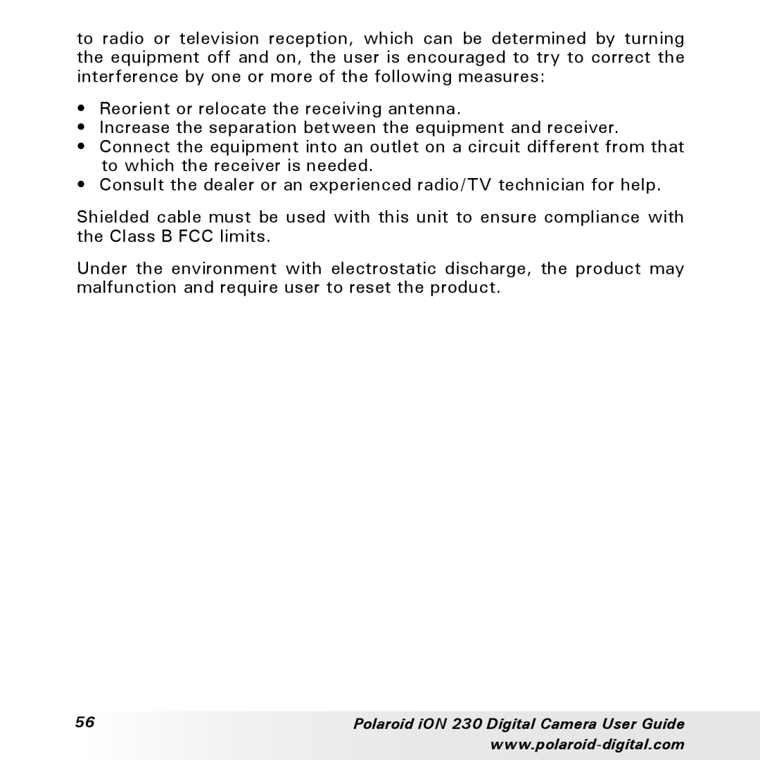 Polaroid manual Polaroid iON 230 Digital Camera User Guide 