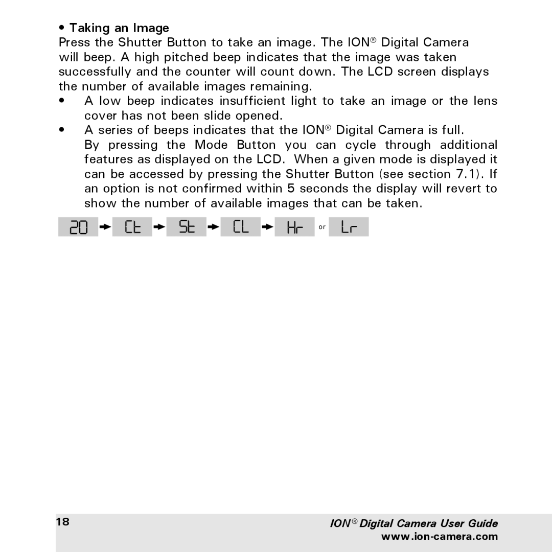 Polaroid ION user manual Taking an Image 