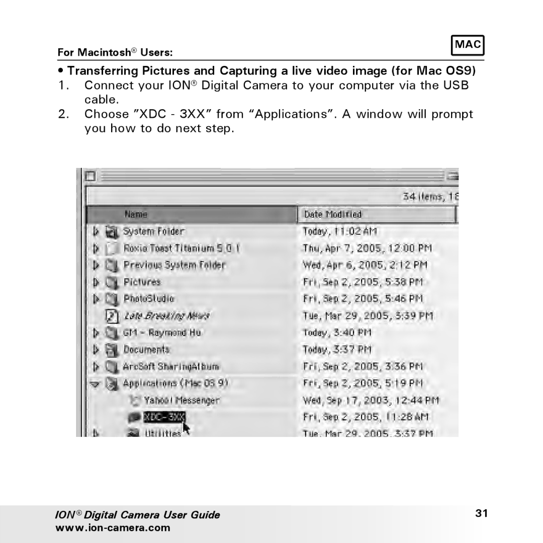 Polaroid ION user manual Mac 