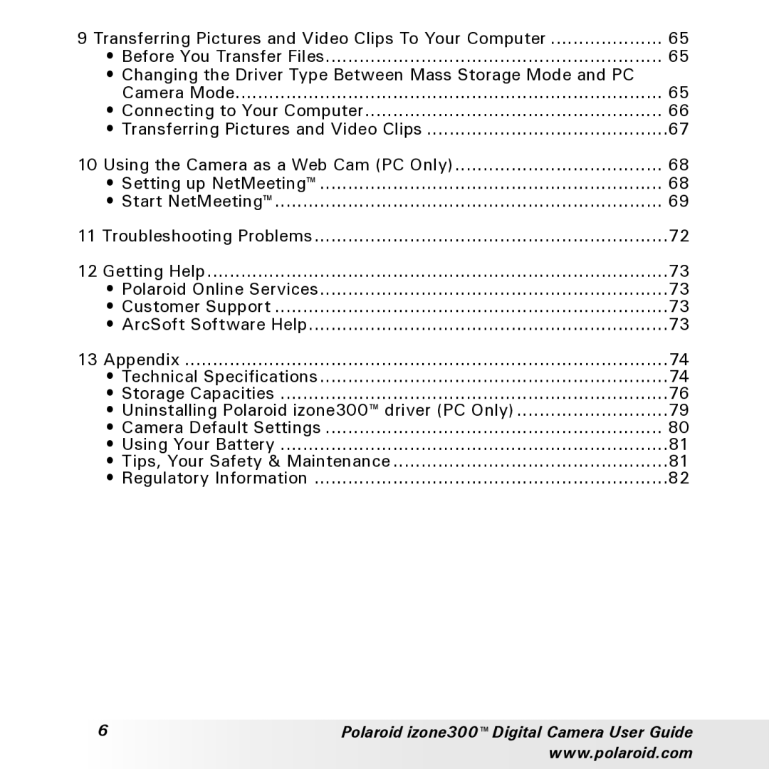 Polaroid manual Polaroid izone300 Digital Camera User Guide 