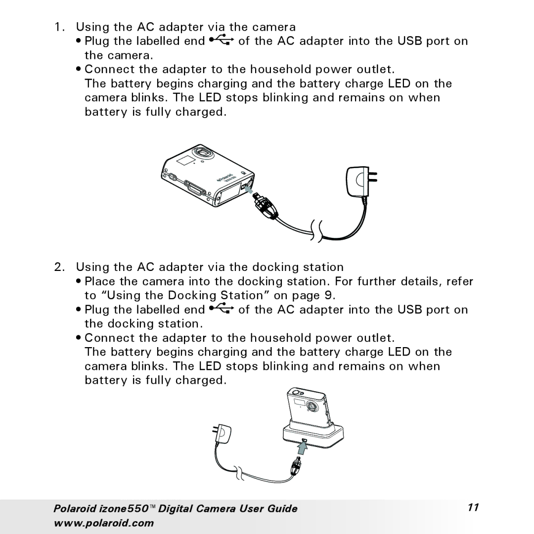 Polaroid manual Polaroid izone550 Digital Camera User Guide 