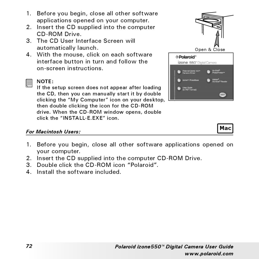Polaroid izone550 manual Mac 