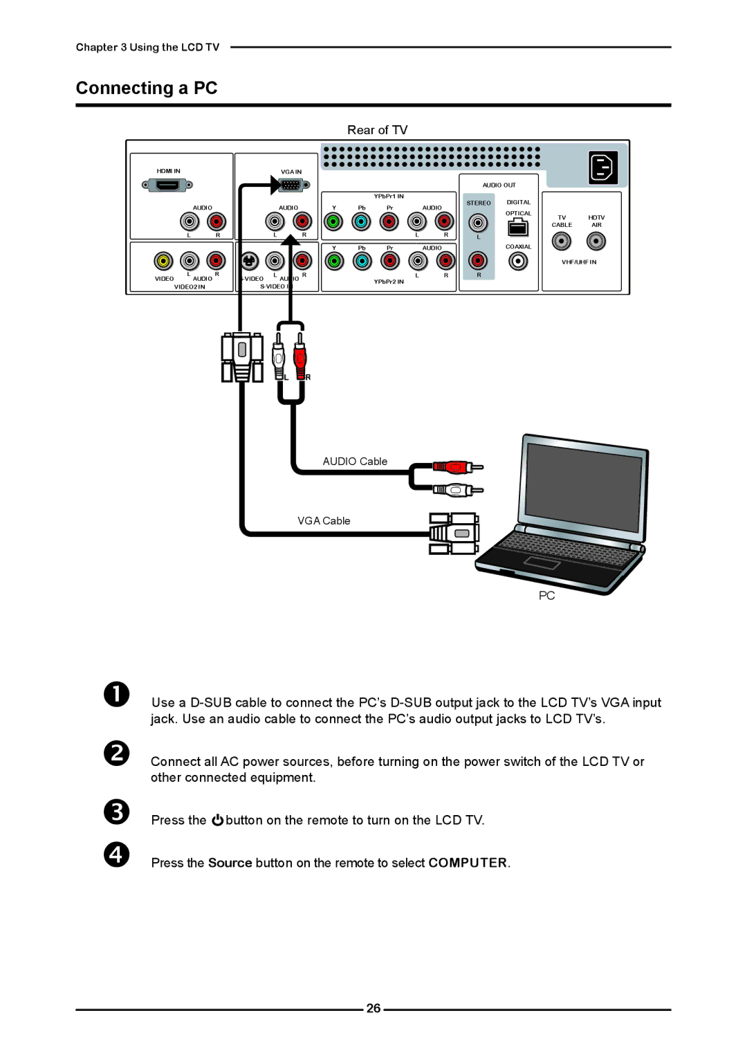 Polaroid KF SERIES user manual Connecting a PC 